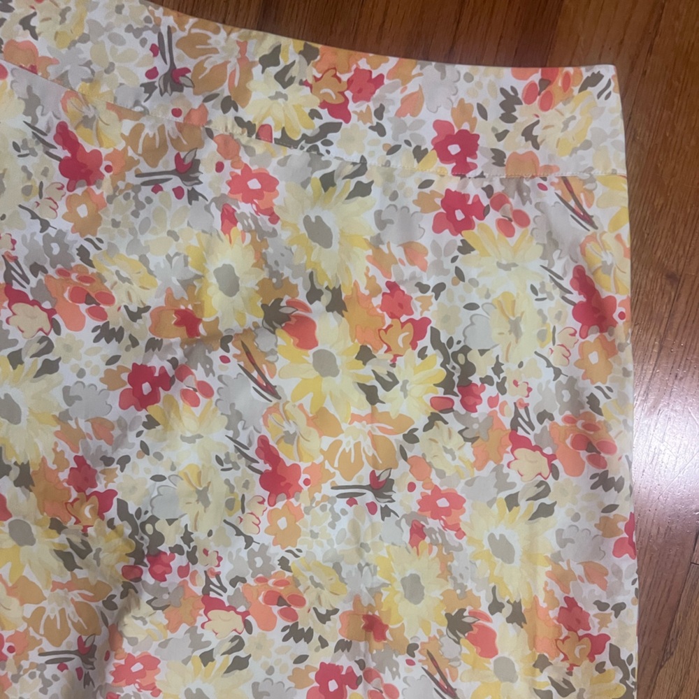 Express Red and Yellow A-Line Mini Skirt Casual